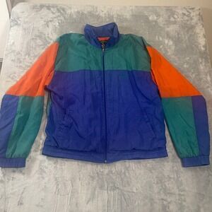 Colorblock Performance Jacket in Blue, Teal & Orange